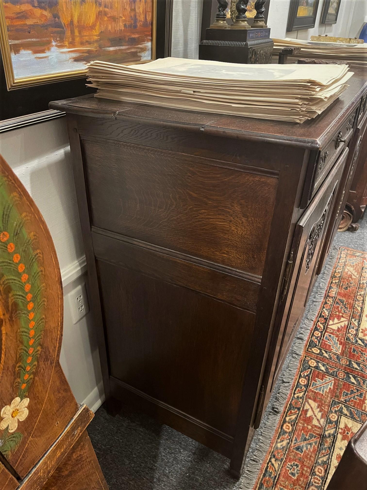 French Provincial Elmwood Buffet with Three Drawers over Two Doors, circa 1800 For Sale 2