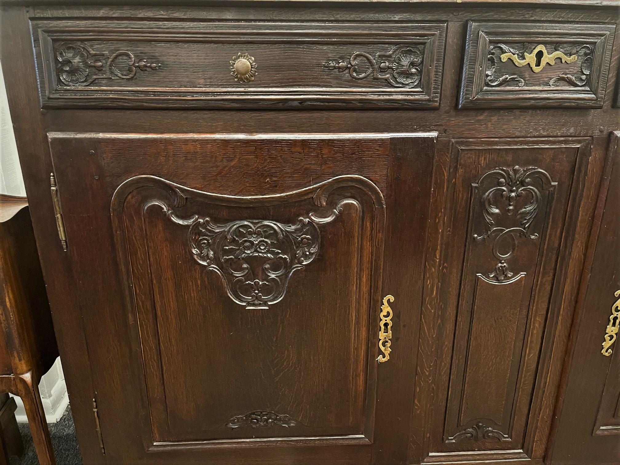 French Provincial Elmwood Buffet with Three Drawers over Two Doors, circa 1800 For Sale 5