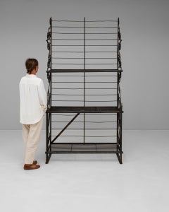 French Provincial Etagere in Black Wrought Iron, 20th Century, France