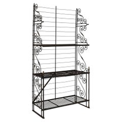 French Provincial Etagere in Black Wrought Iron, 20th Century, France