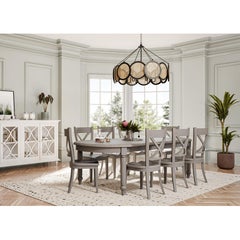 French Provincial Extendable Oval Dining Table - Charleston Grey