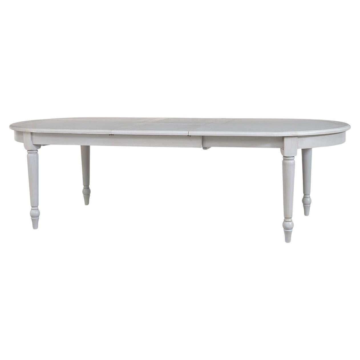 French Provincial Extendable Oval Dining Table - Charleston Grey