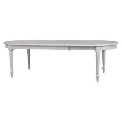 Table de salle à manger ovale extensible de style provincial français - Charleston Grey