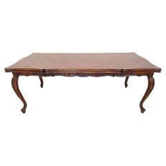 French Provincial Extendable Parquet Dining Table by The Silver Collection