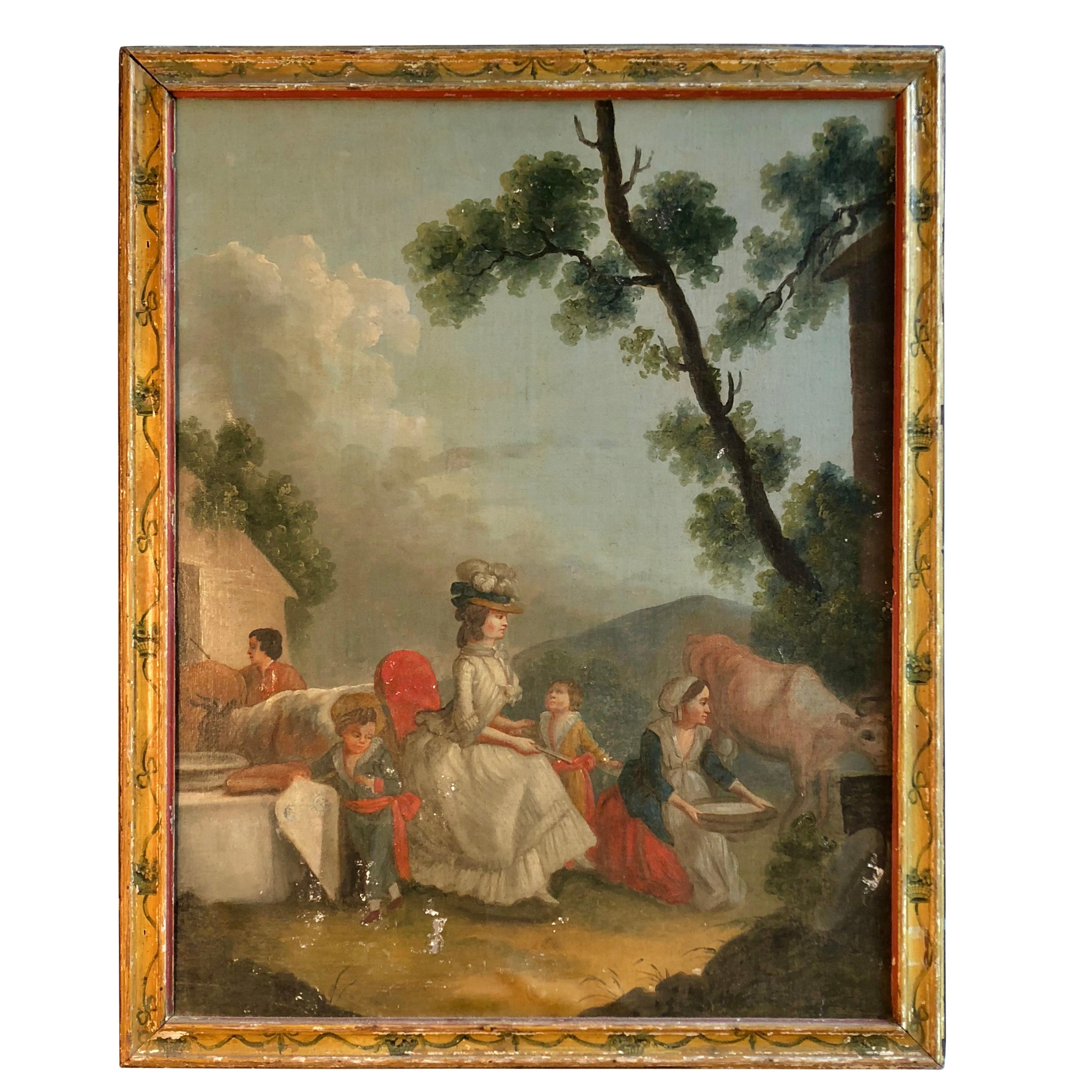French Provincial Farm Scene, Marie Antoinette, 18th C.