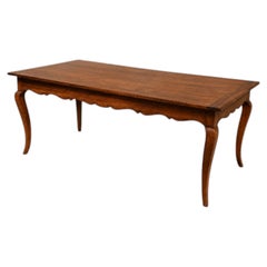 French Provincial Farm Table in Solid Oak – Louis XV Style