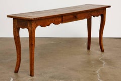 French Provincial Farmhouse Oak Console Table