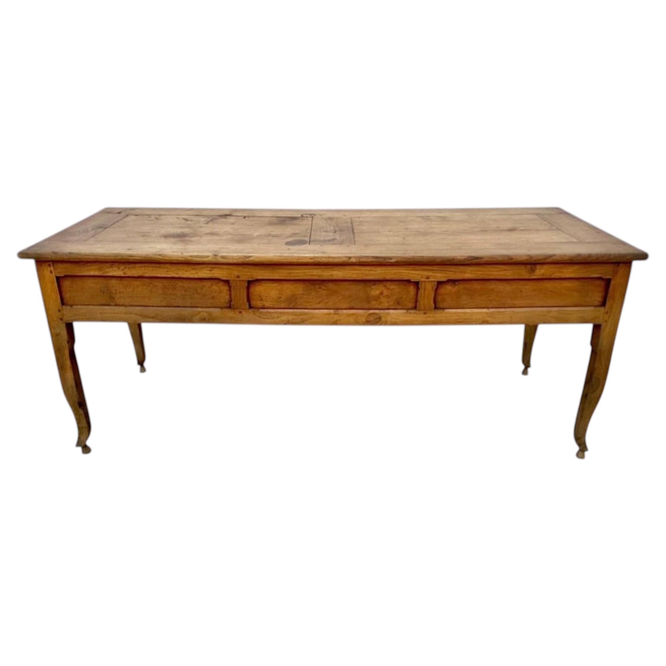 French Provincial Walnut Farmhouse Table - 19th Century