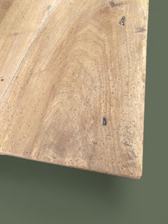 French Provincial Farmhouse Table, Bleached Walnut, Turned Legs, 1900s
