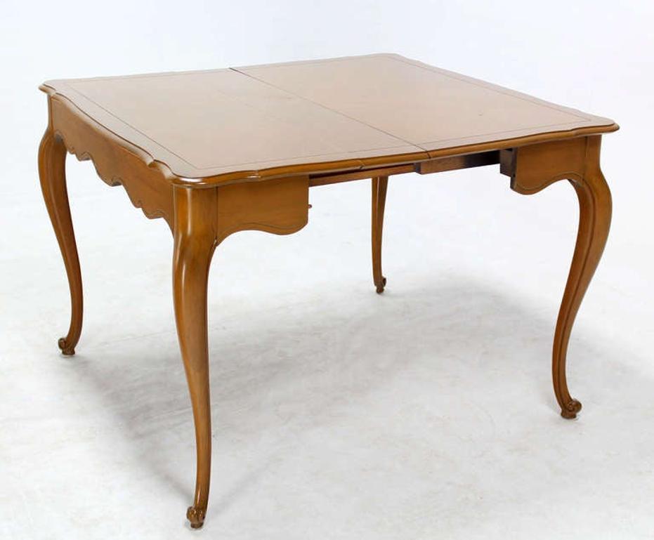 Hardwood French Provincial Flip Top Console Dining Table w/ Three Leaves Extensions MINT! For Sale