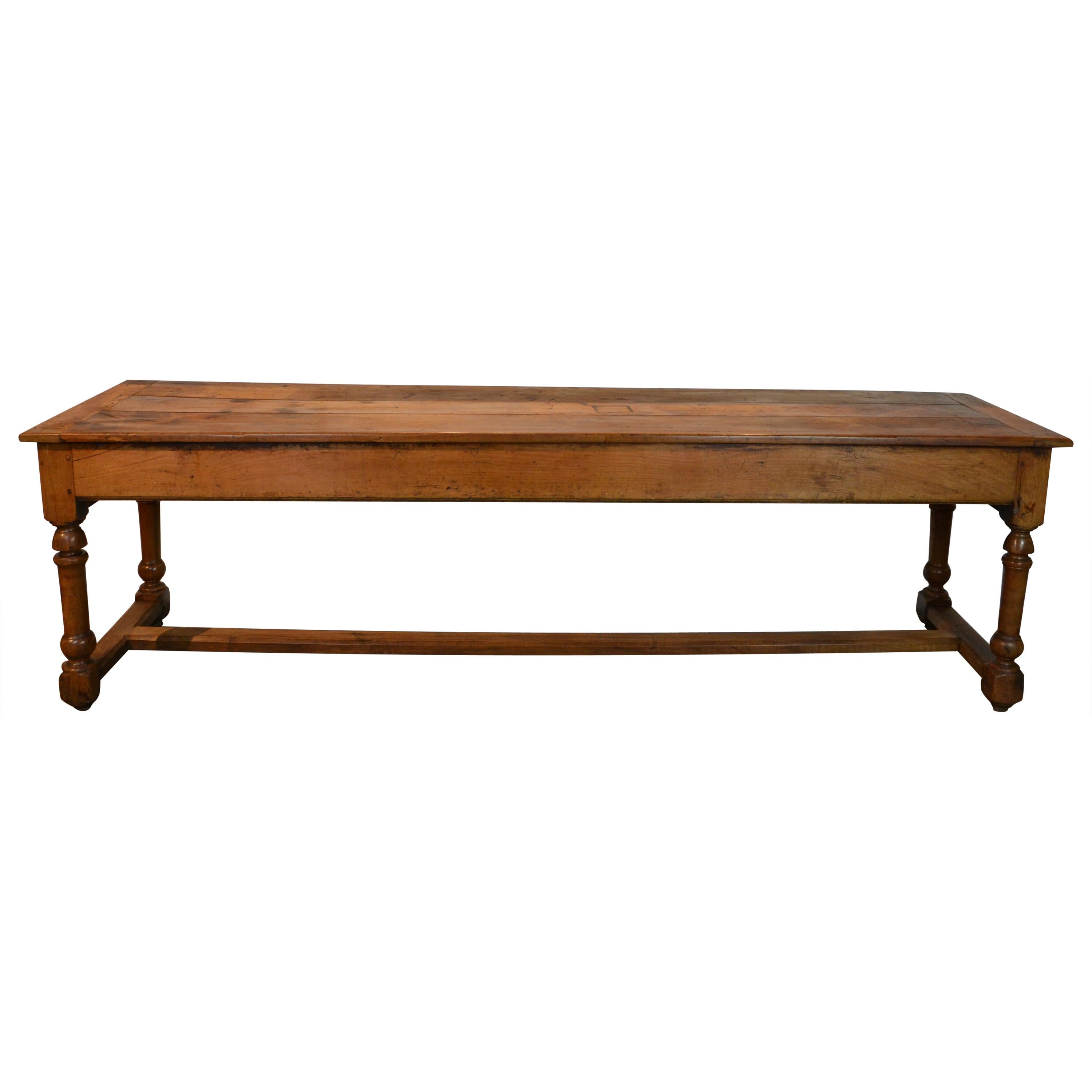 French Provincial Fruitwood Refectory Table 