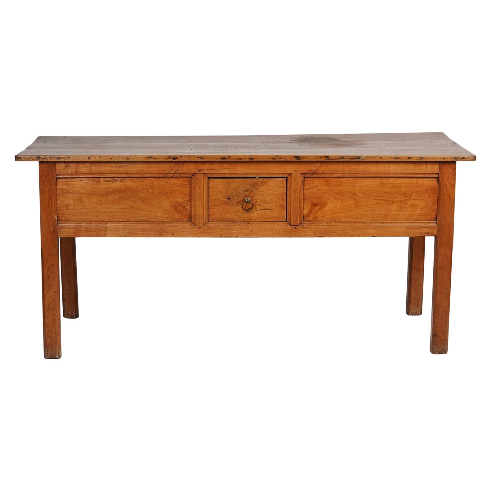 French Provincial Fruitwood Three-Drawer Work Table, circa 1830
