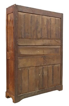 French Provincial Fruitwood Vitrine, Bookcase, Display Cabinet, Mid 19th Century