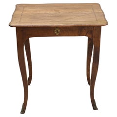 French Provincial Fruitwood Marquetry Inlaid Side Table, Late 18th C