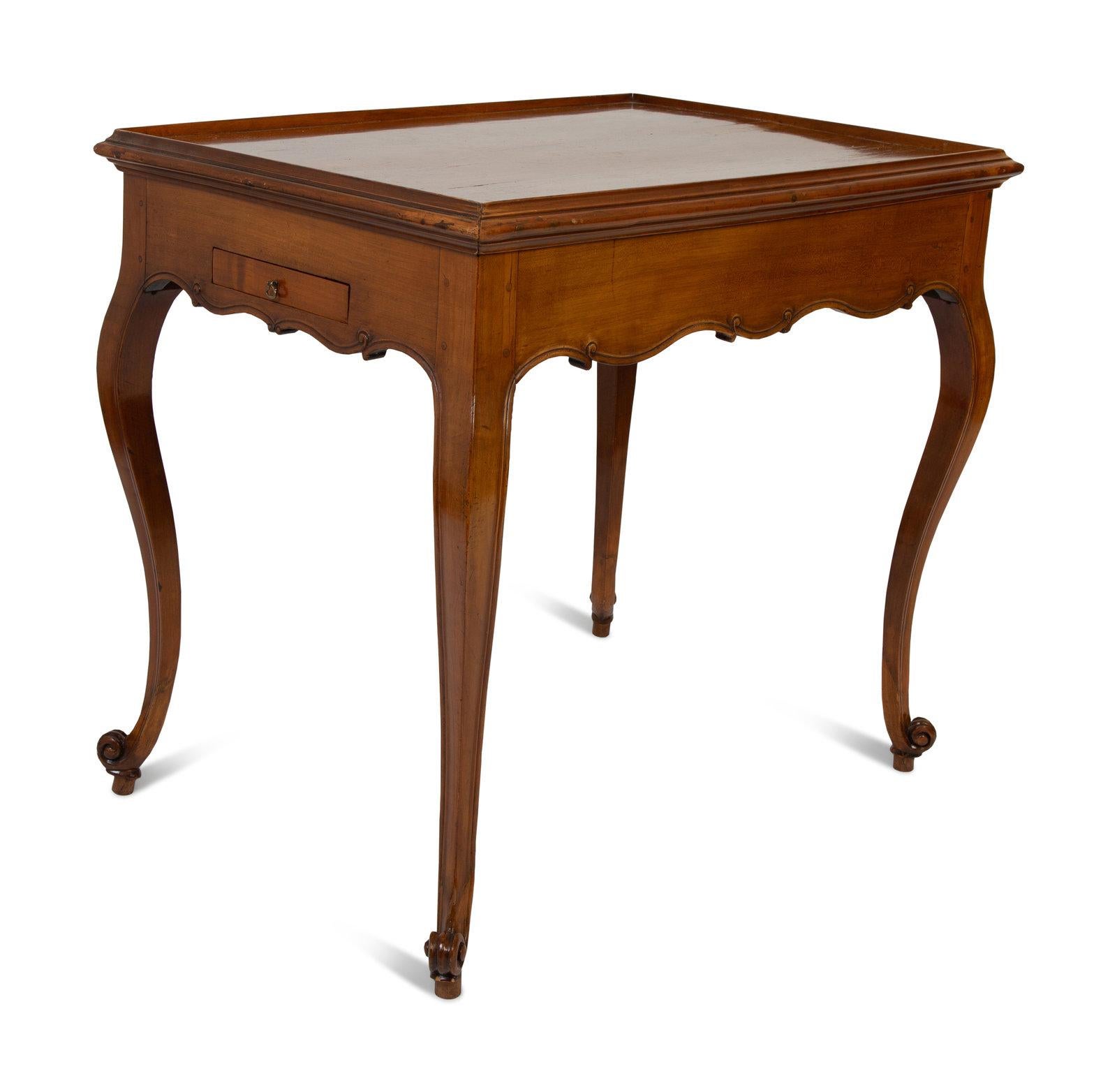 French Provincial Games Table with Cabriolet Legs, Early 20th Century In Good Condition In Savannah, GA