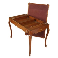 French Provincial Games Table with Chessboard Top and Two Drawers