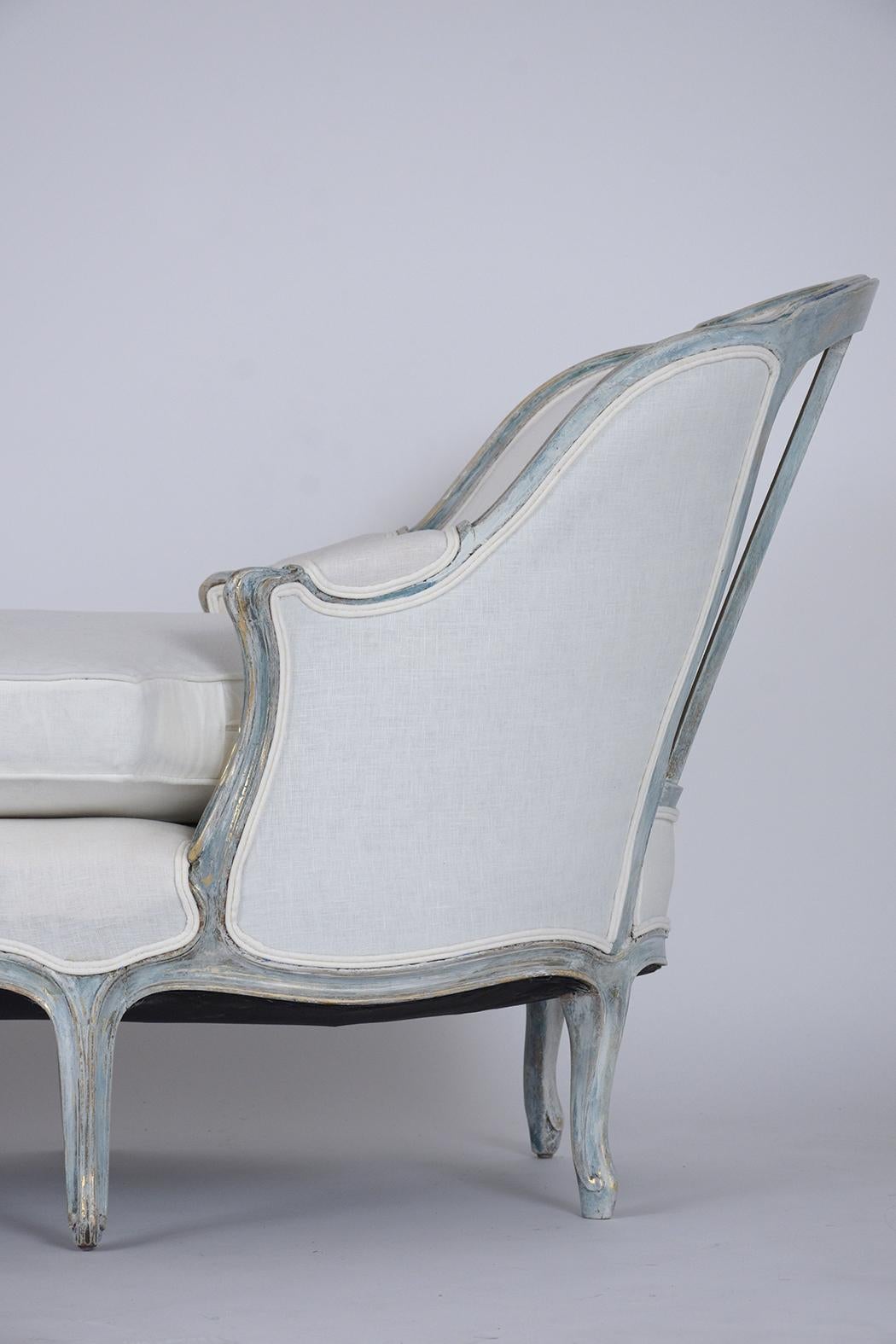 French Provincial Gilt Painted Chaise Lounge 3