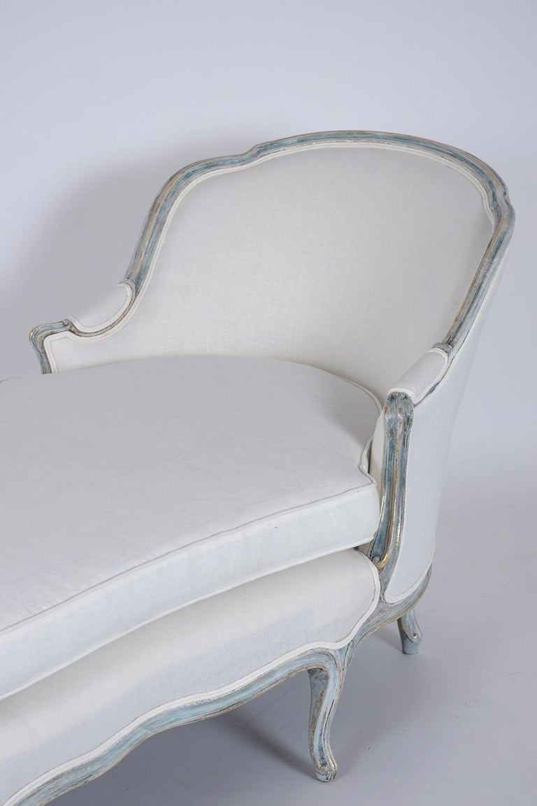 French Provincial Gilt Painted Chaise Lounge at 1stDibs