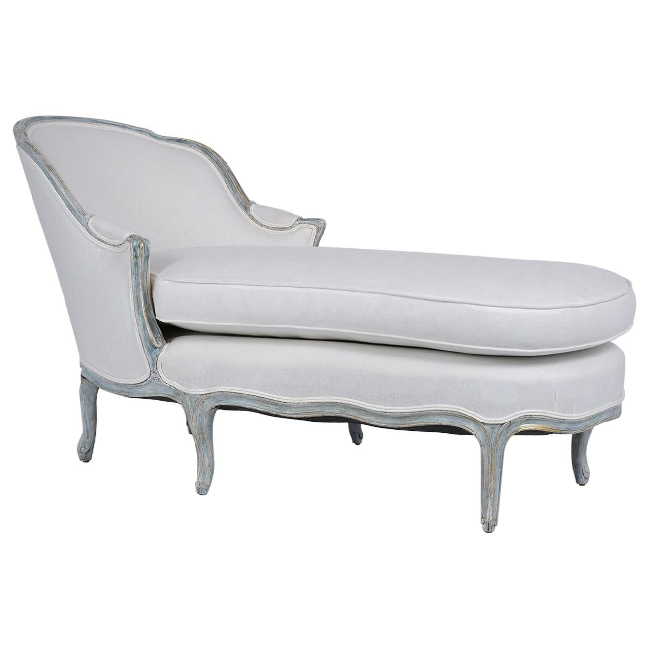 French Provincial Gilt Painted Chaise Lounge