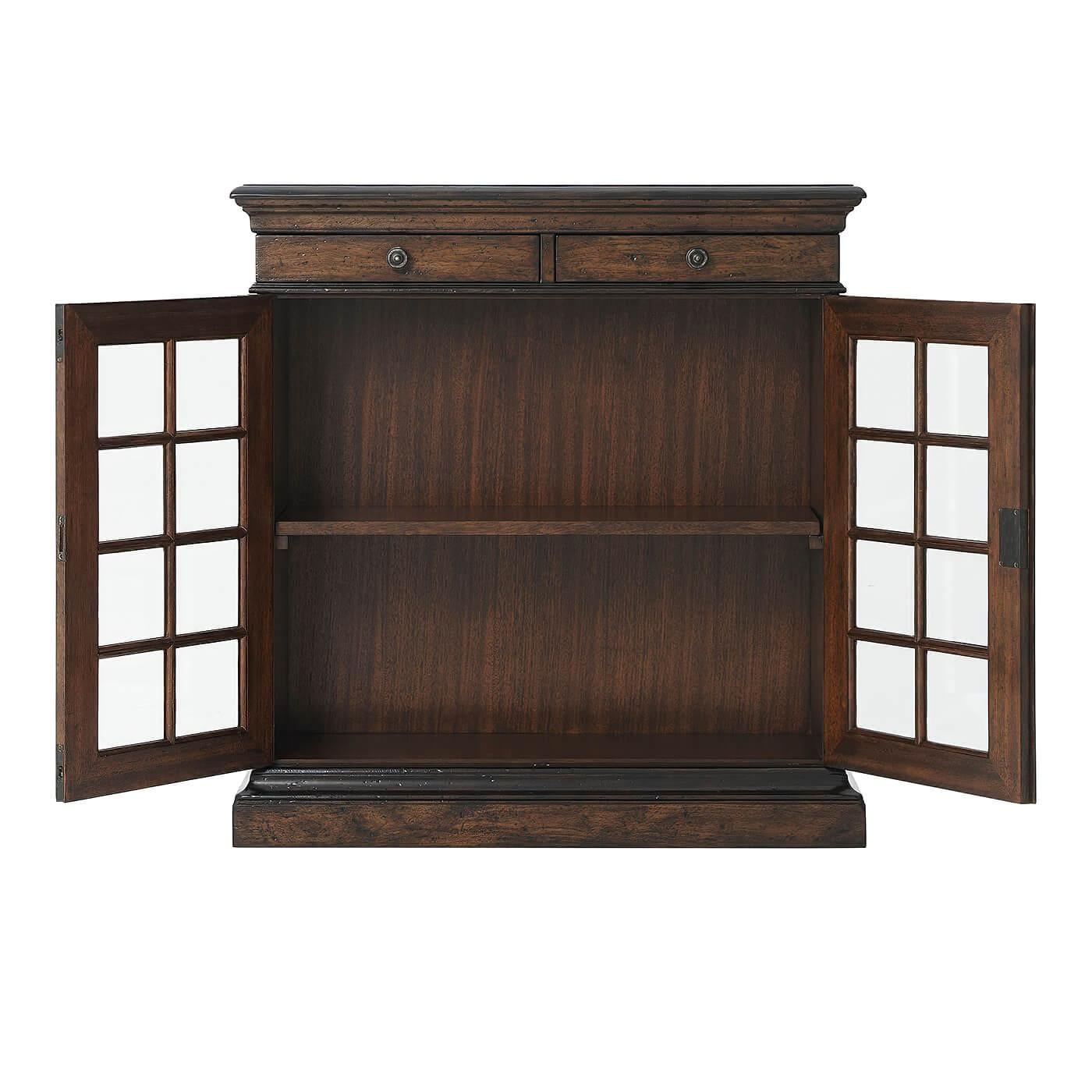 small cabinet with glass doors