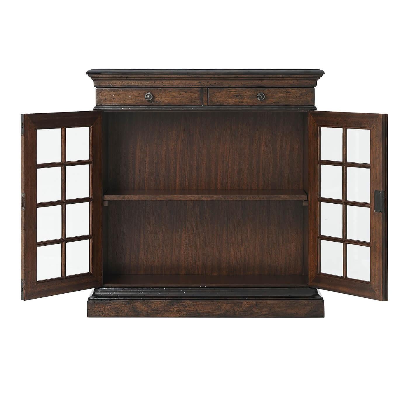 Vietnamese French Provincial Glass Door Cabinet, Small