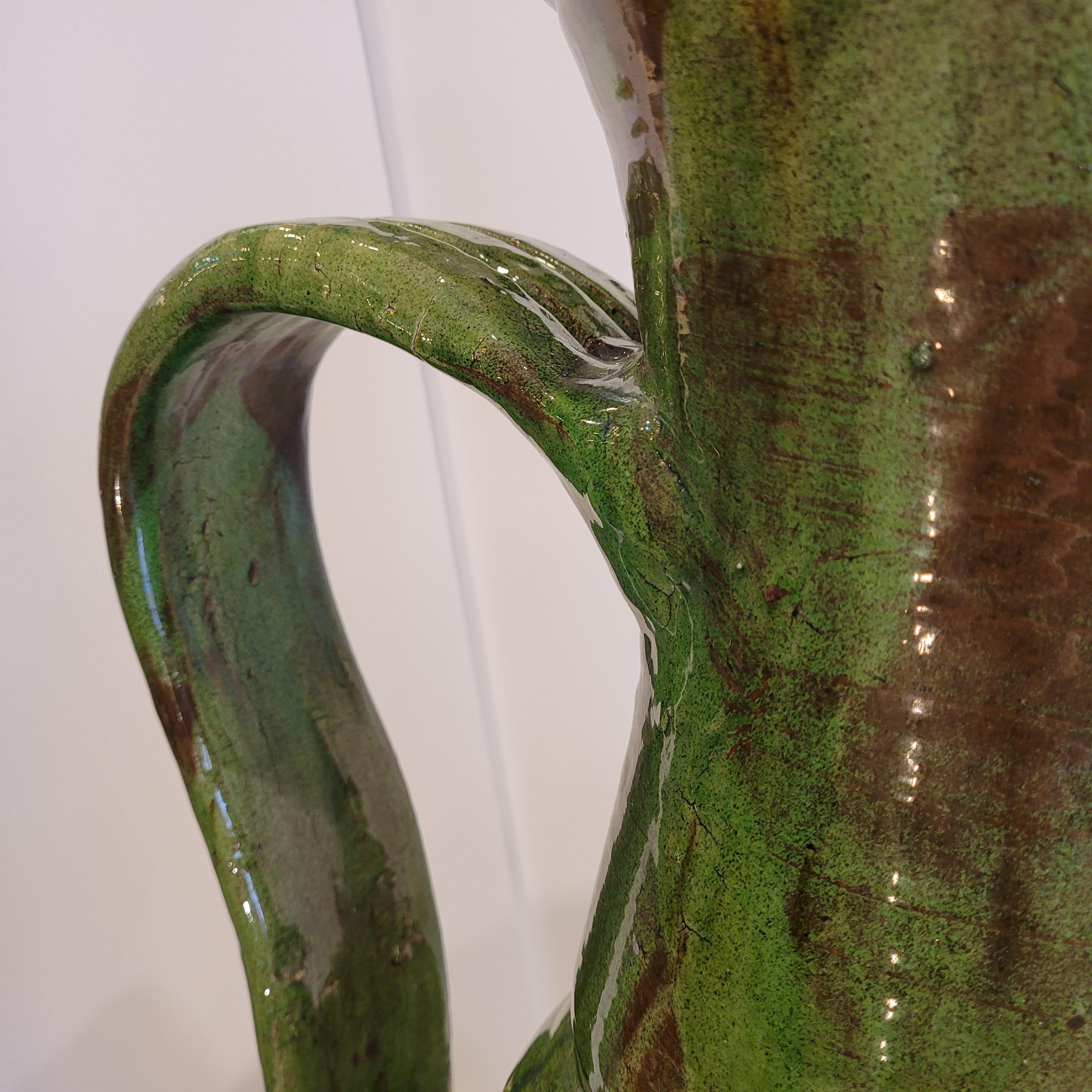 Provincial francés  Tarro de cerámica esmaltada verde  del sur de Francia  Biot en venta 4