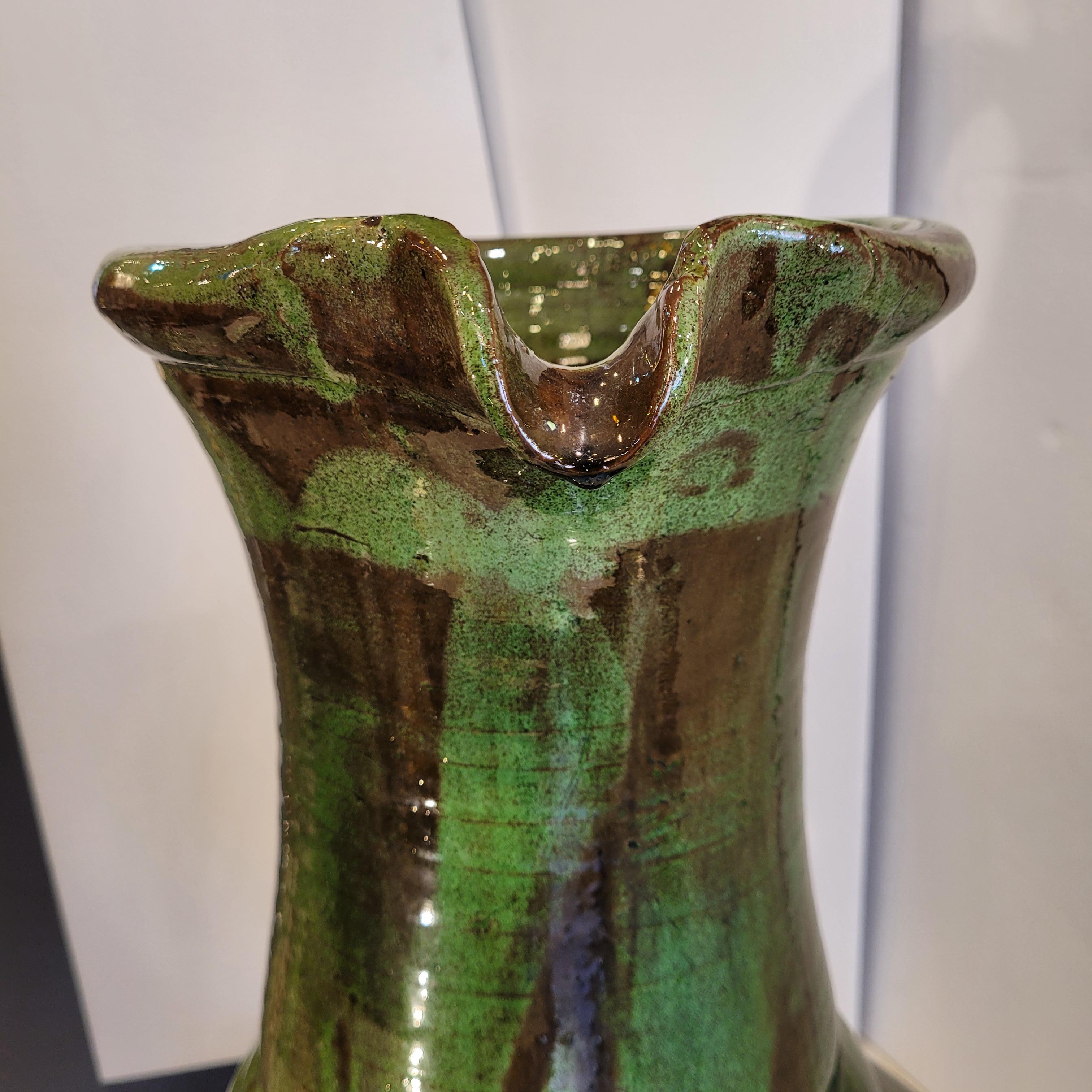 Provincial francés  Tarro de cerámica esmaltada verde  del sur de Francia  Biot en venta 5