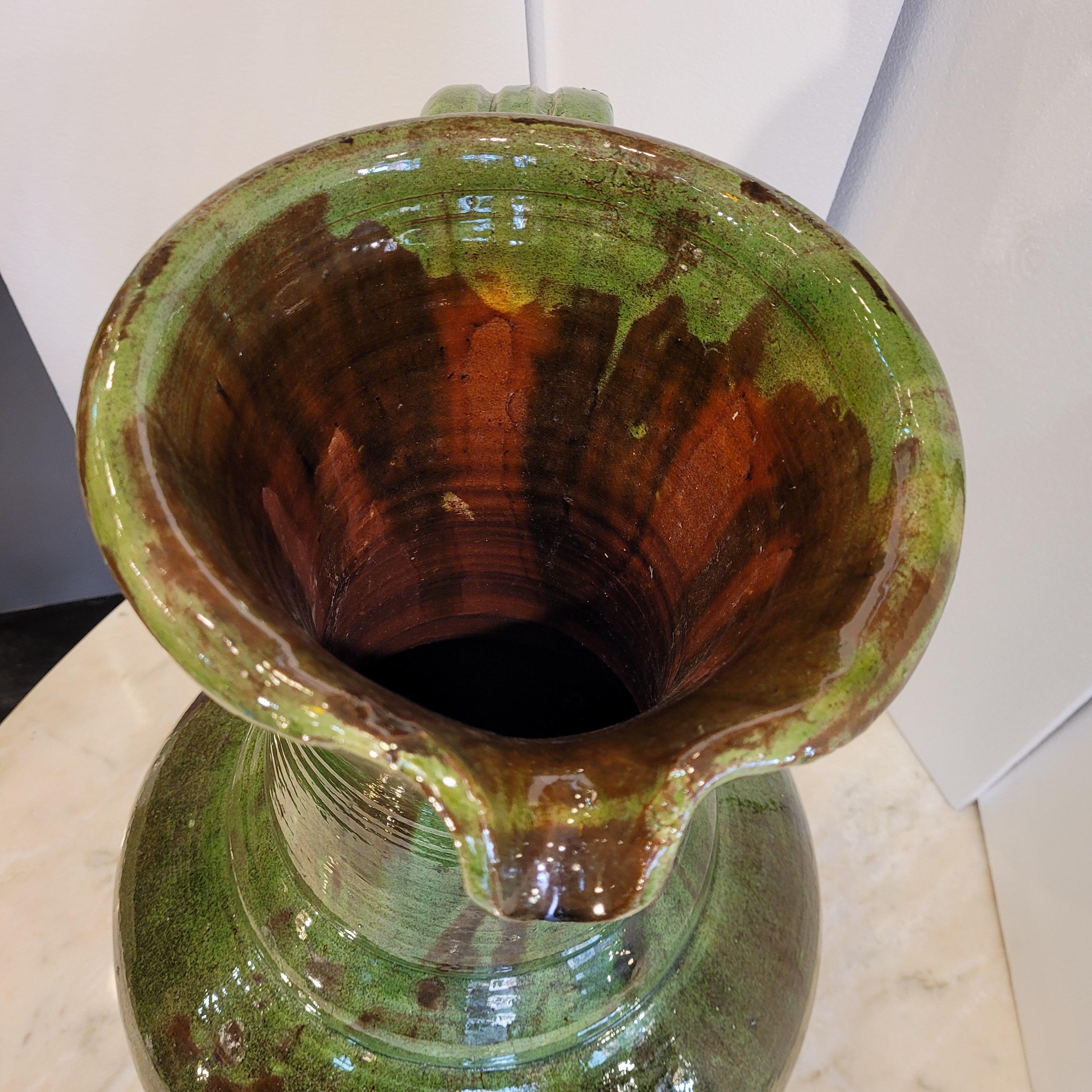 Provincial francés  Tarro de cerámica esmaltada verde  del sur de Francia  Biot en venta 6
