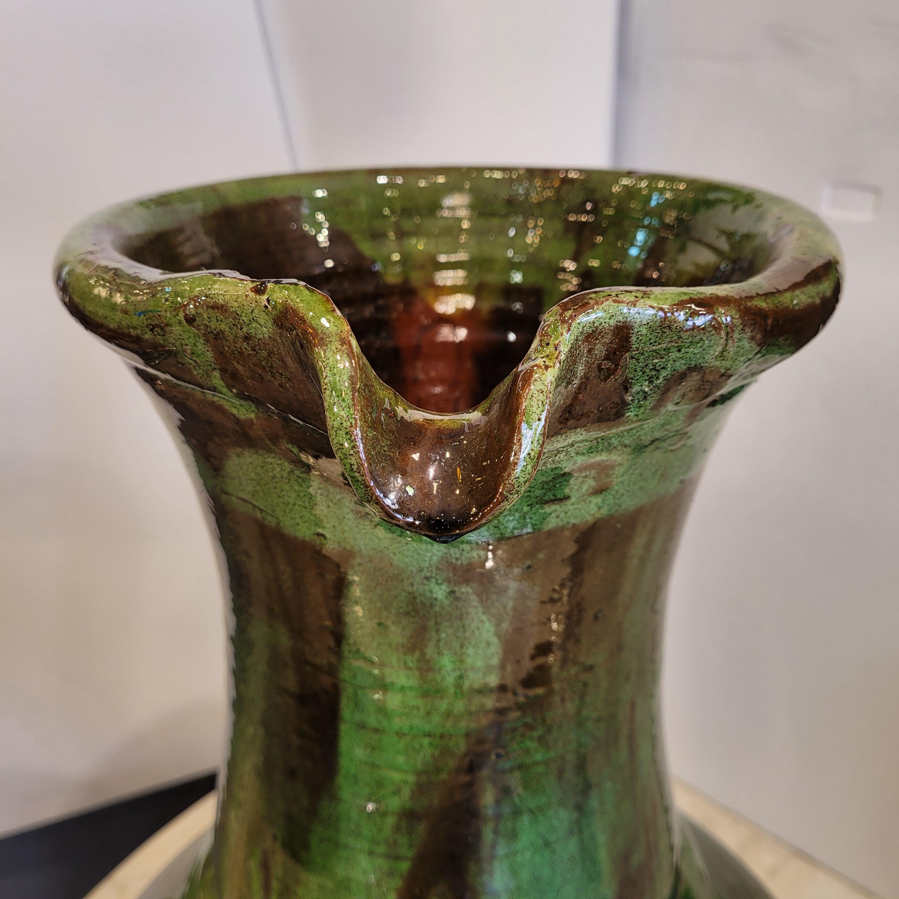 Provincial francés  Tarro de cerámica esmaltada verde  del sur de Francia  Biot en venta 7