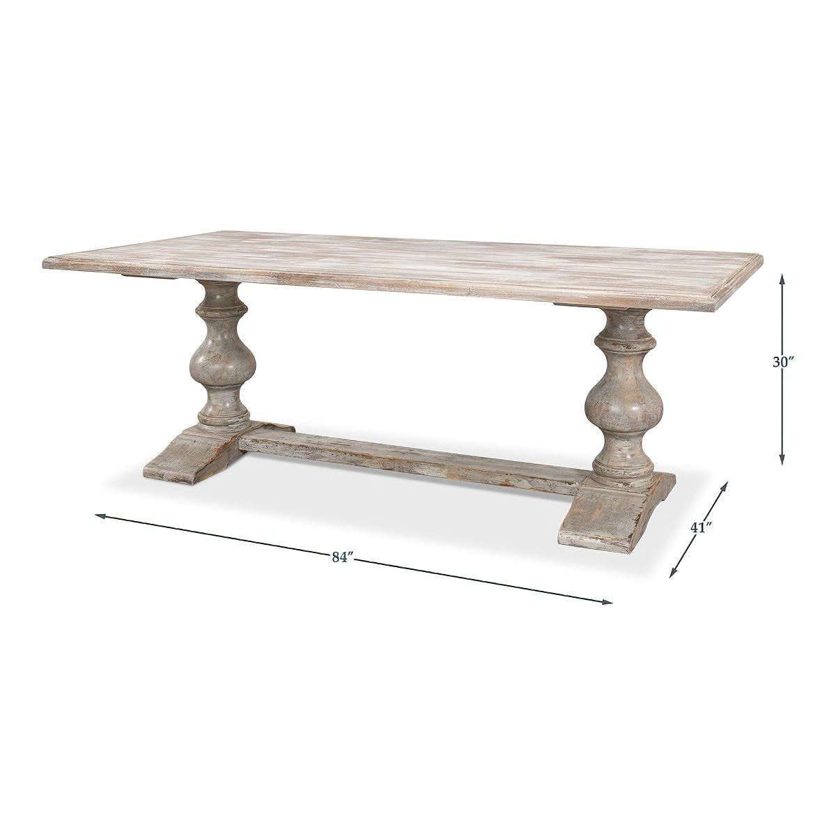 French Provincial Grey Refectory Table For Sale 4