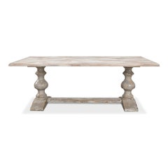 French Provincial Grey Refectory Table