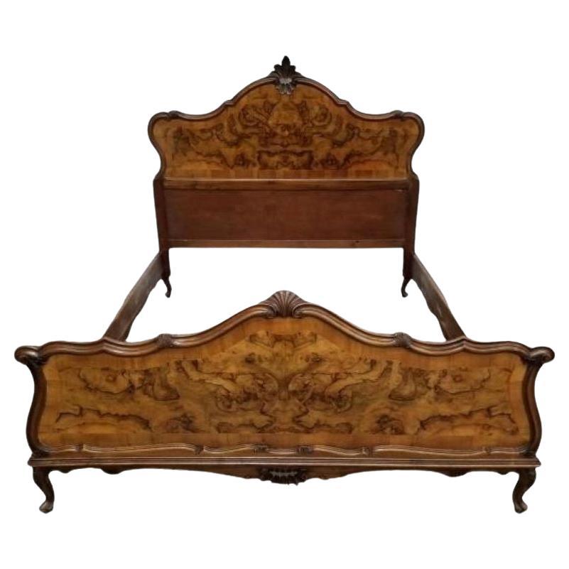 French Provincial Hand Carve Exotic Wood Queen Bed Frame