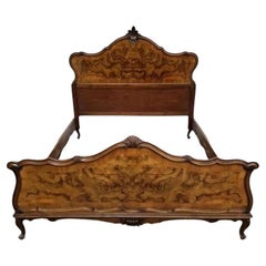 French Provincial Hand Carve Exotic Wood Queen Bed Frame