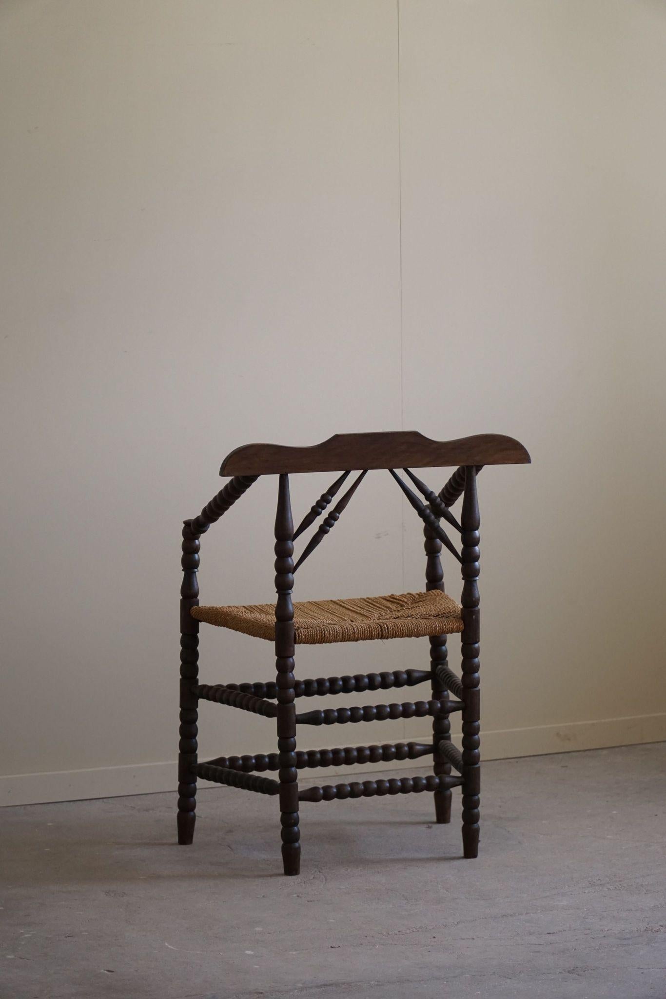 French Provincial Hand Crafted Bobbin Turned Armchair, Mid-20th Century 6