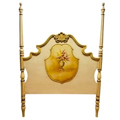 Vintage French Provincial Hand Painted Headboard
