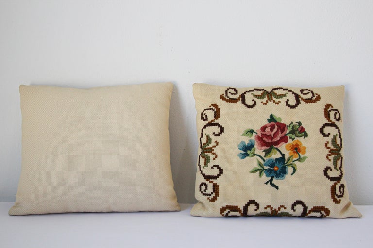 French Provincial Handmade Needlepoint Pillows For Sale at 1stDibs