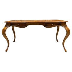 French Provincial Heritage Desk Grand Tour Walnut Writing Desk