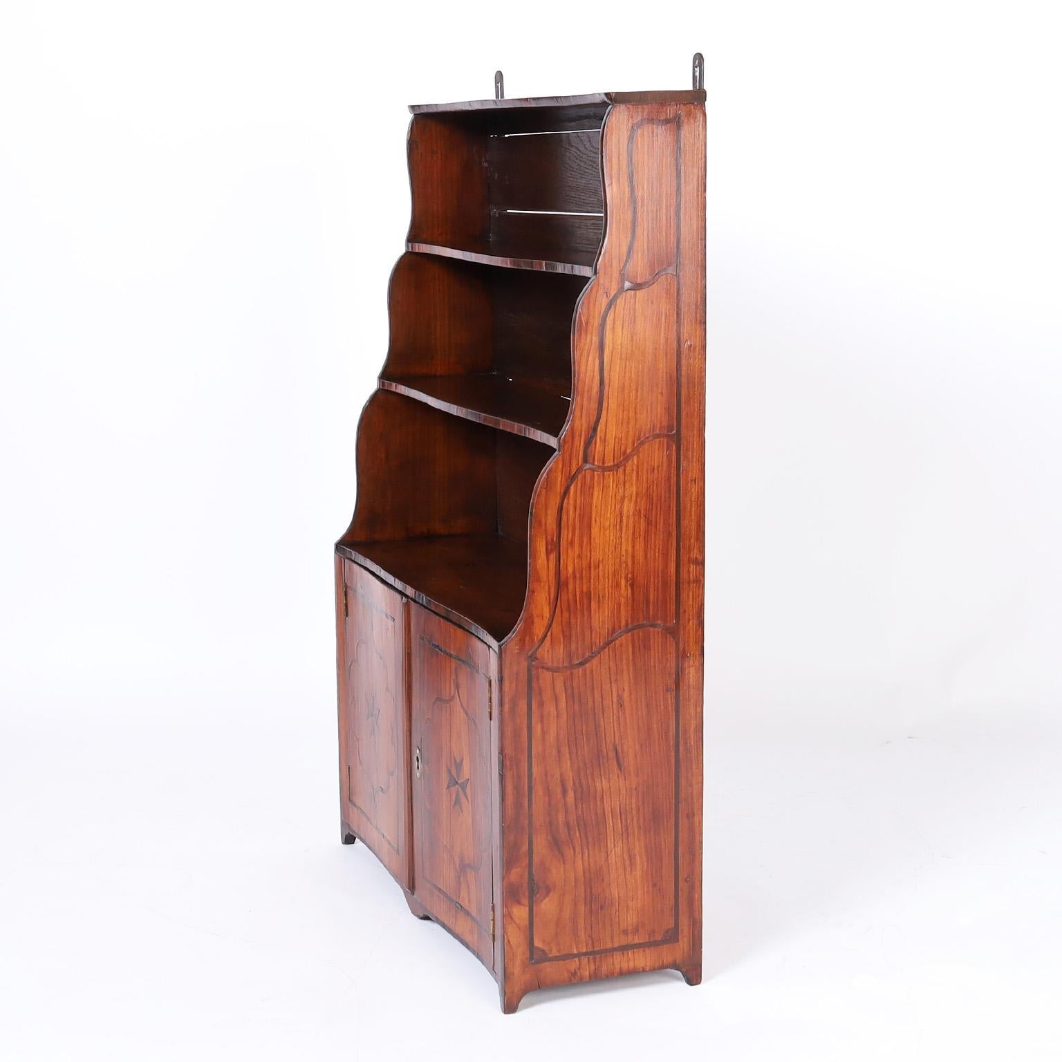 Français French Provincial Inlaid Cupboard en vente