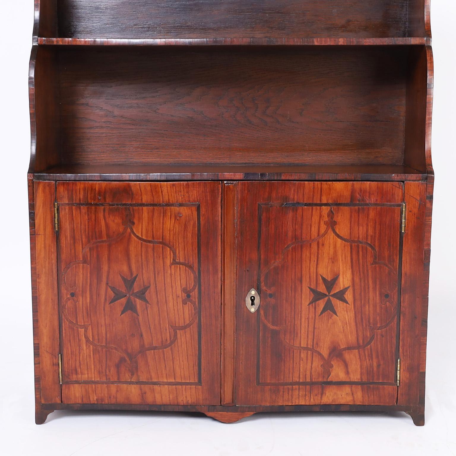 Fruitwood French Provincial Inlaid Cupboard For Sale