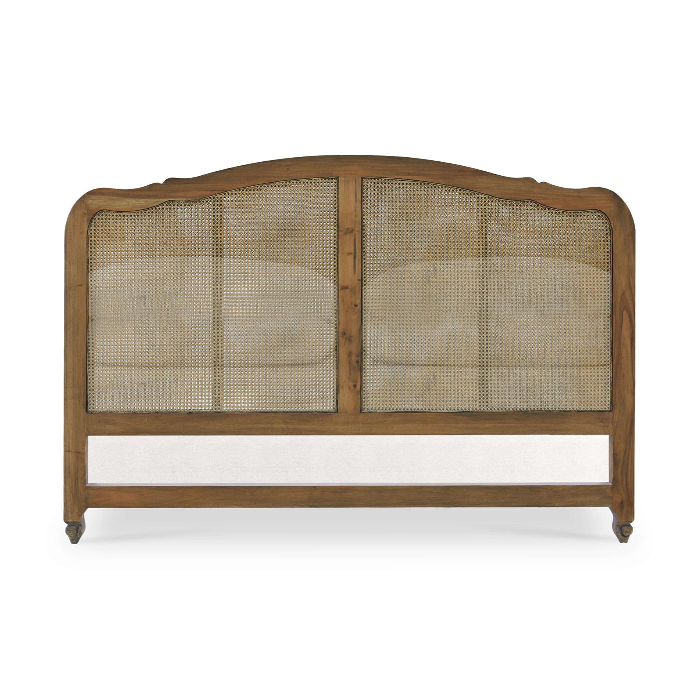 Asian French Provincial King Bed - Straw Wash Finish For Sale
