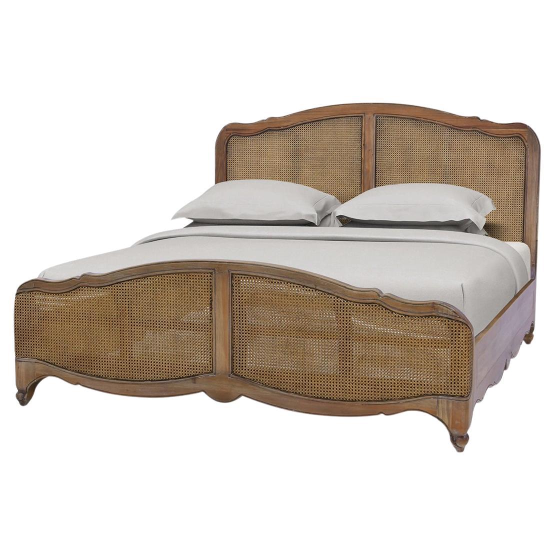 Cama Provincial Francesa King - Acabado Lavado Paja