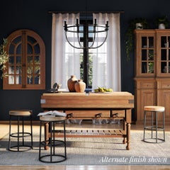 Isola da cucina provinciale grande - finitura rustica color cacao