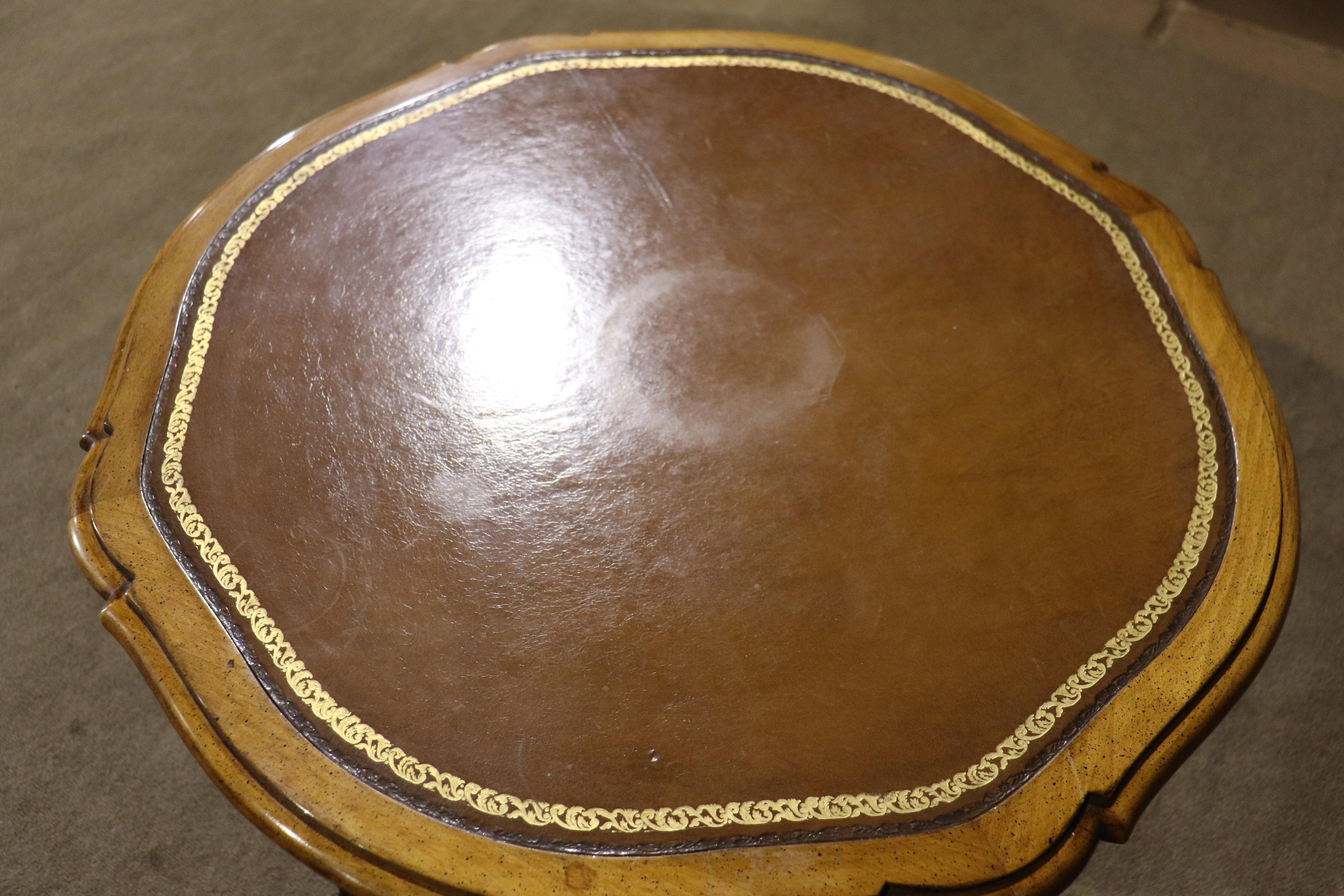 French Provincial Leather Top Table For Sale 2