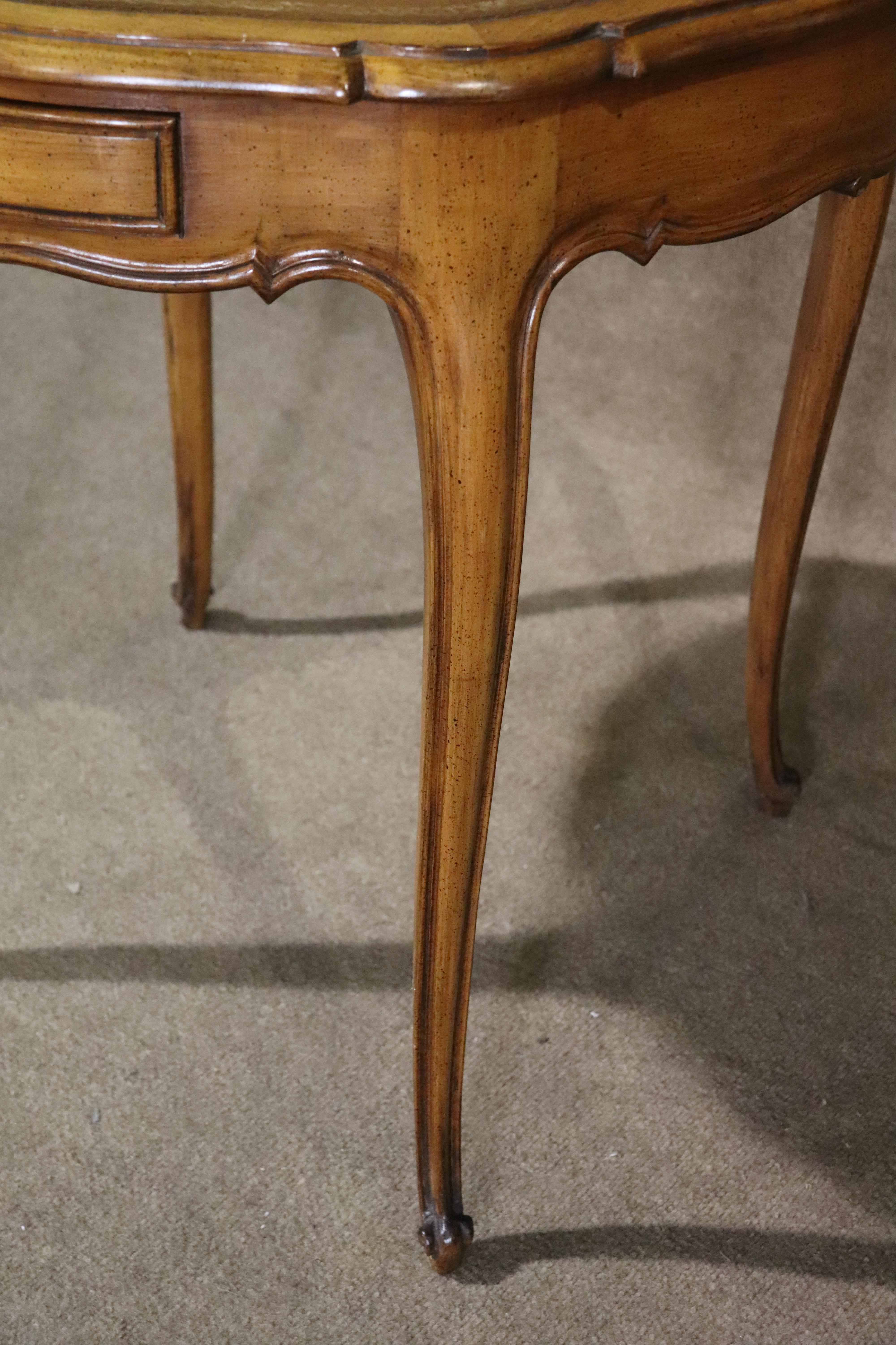 French Provincial Leather Top Table For Sale 4