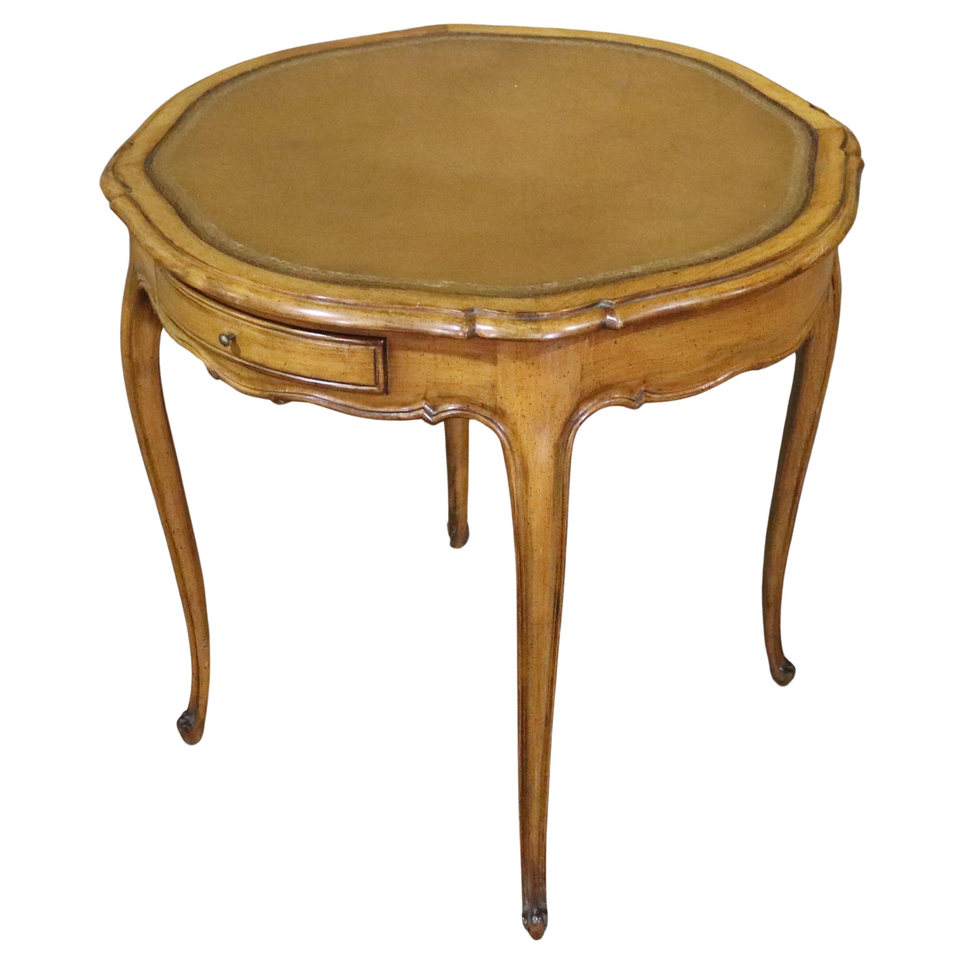 French Provincial Leather Top Table For Sale