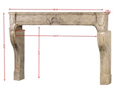 French Provincial Limestone Antique Fireplace Surround With Star Design
