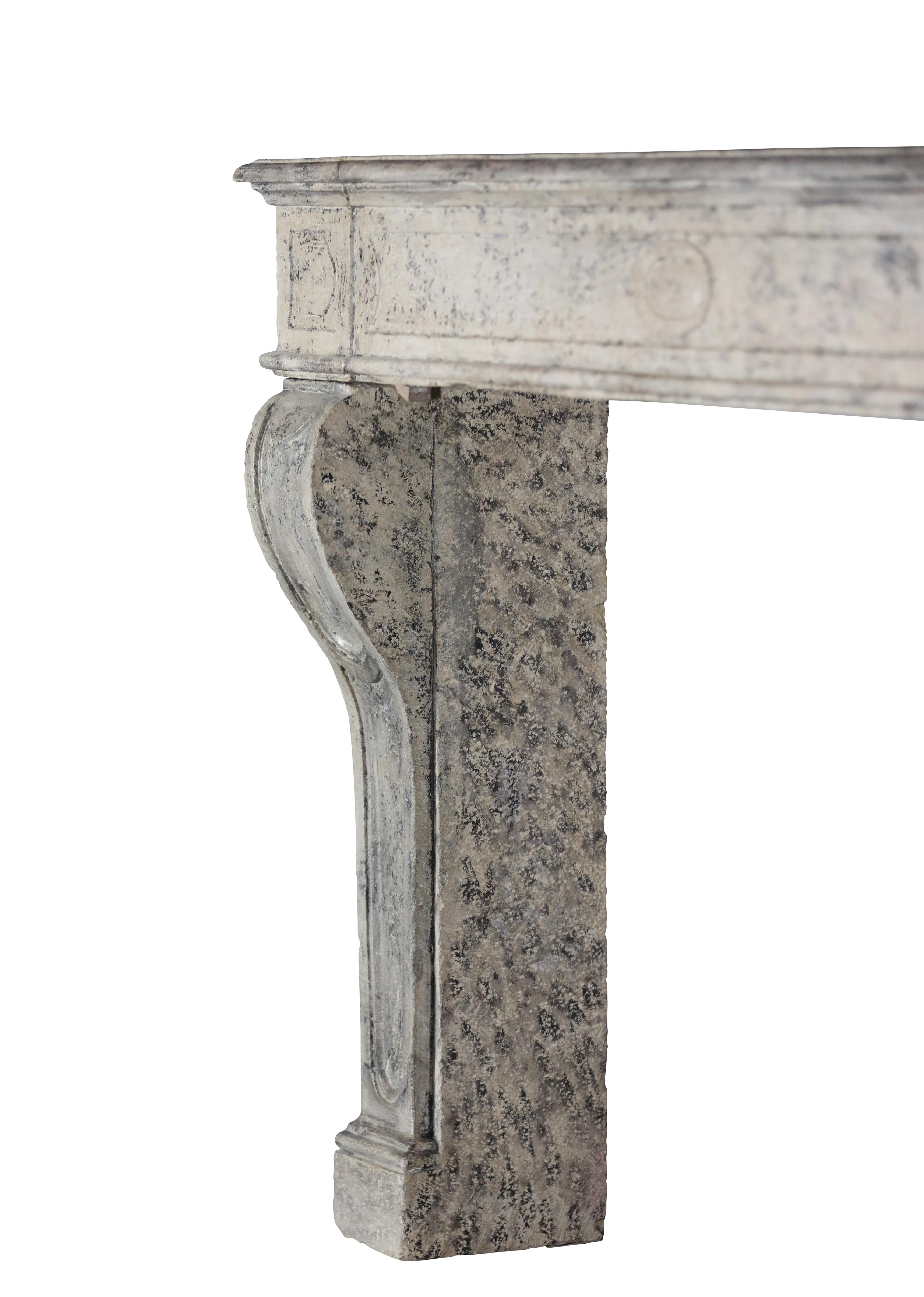 Cheminée provinciale française en pierre calcaire pour un décor Timeless en vente 3