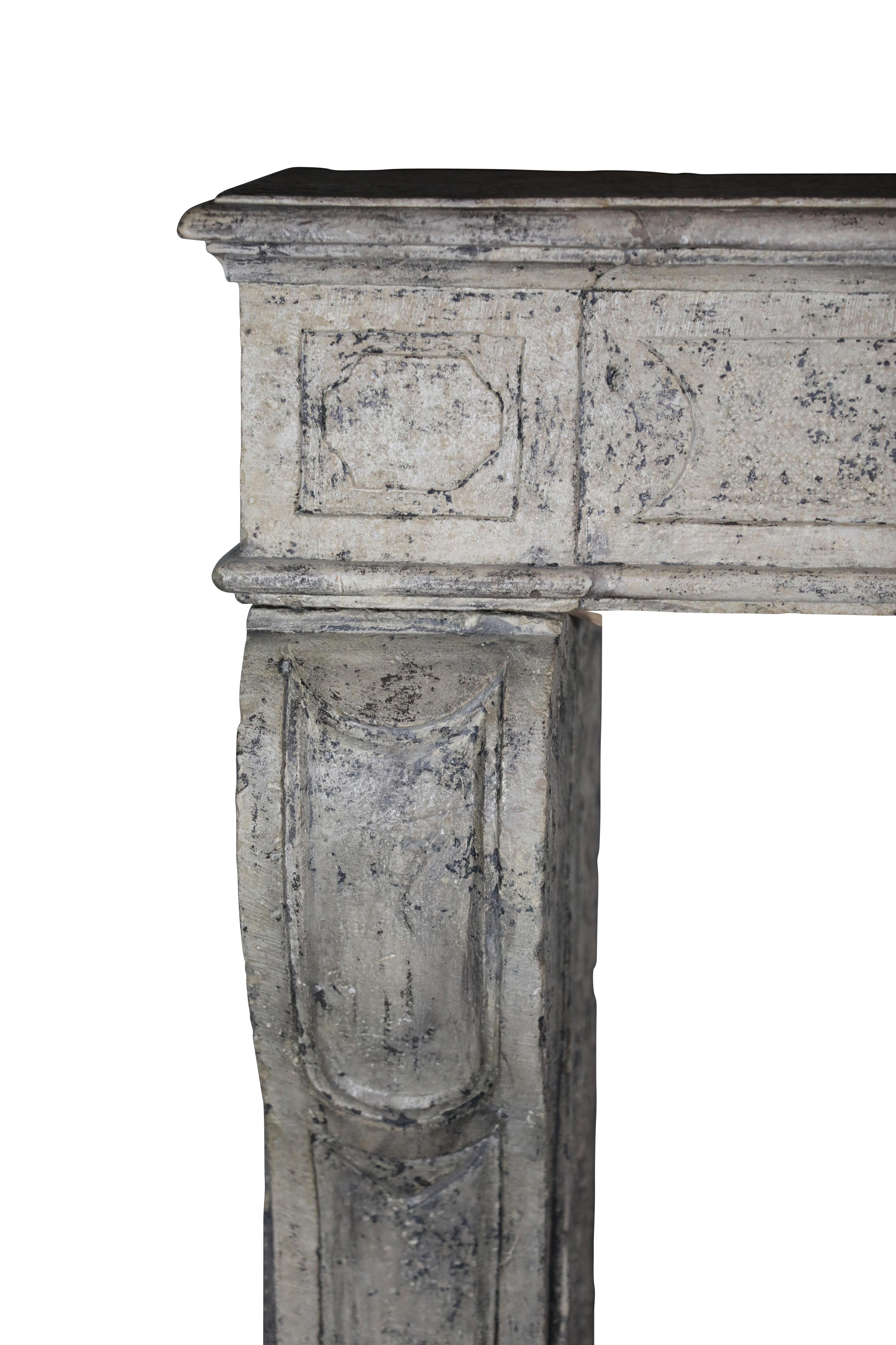 Cheminée provinciale française en pierre calcaire pour un décor Timeless en vente 6