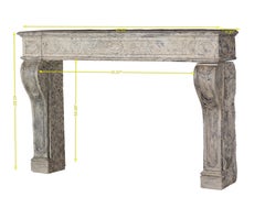 French Provincial Limestone Fireplace Mantel For Timeless Decor Setting