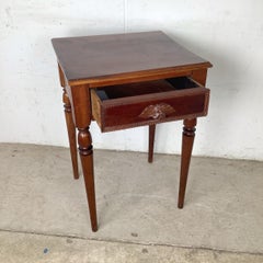 French Provincial Louis Philippe Walnut Side Table, Hand-Carved, circa 19th c.